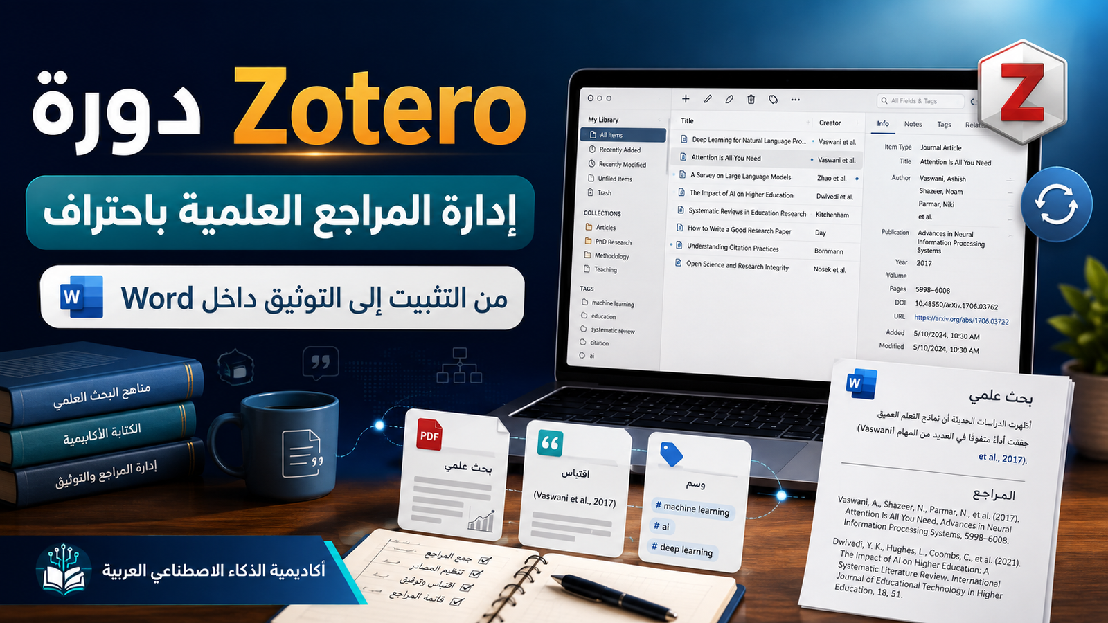 Zotero إدارة المراجع العلمية باحتراف باستخدام